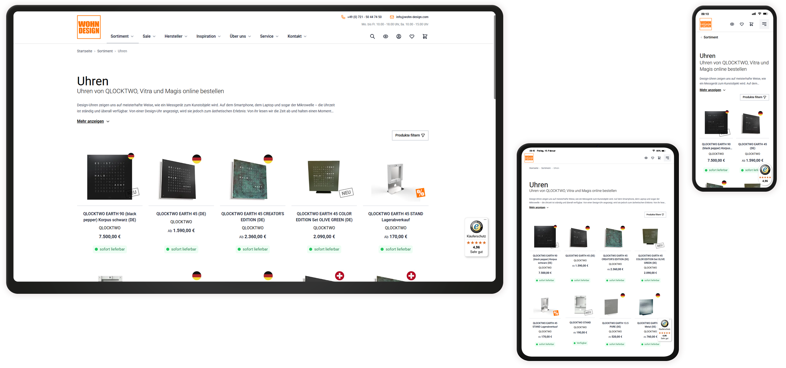 Mockup Wohn-Design Online-Shop Kategorie