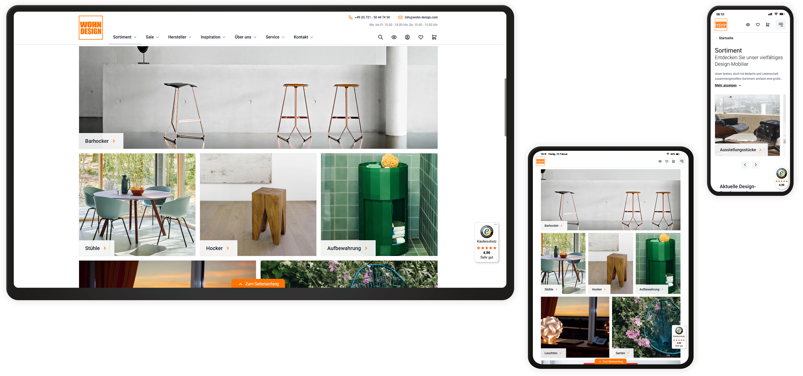 Mockup Wohn-Design Online-Shop Sortiment