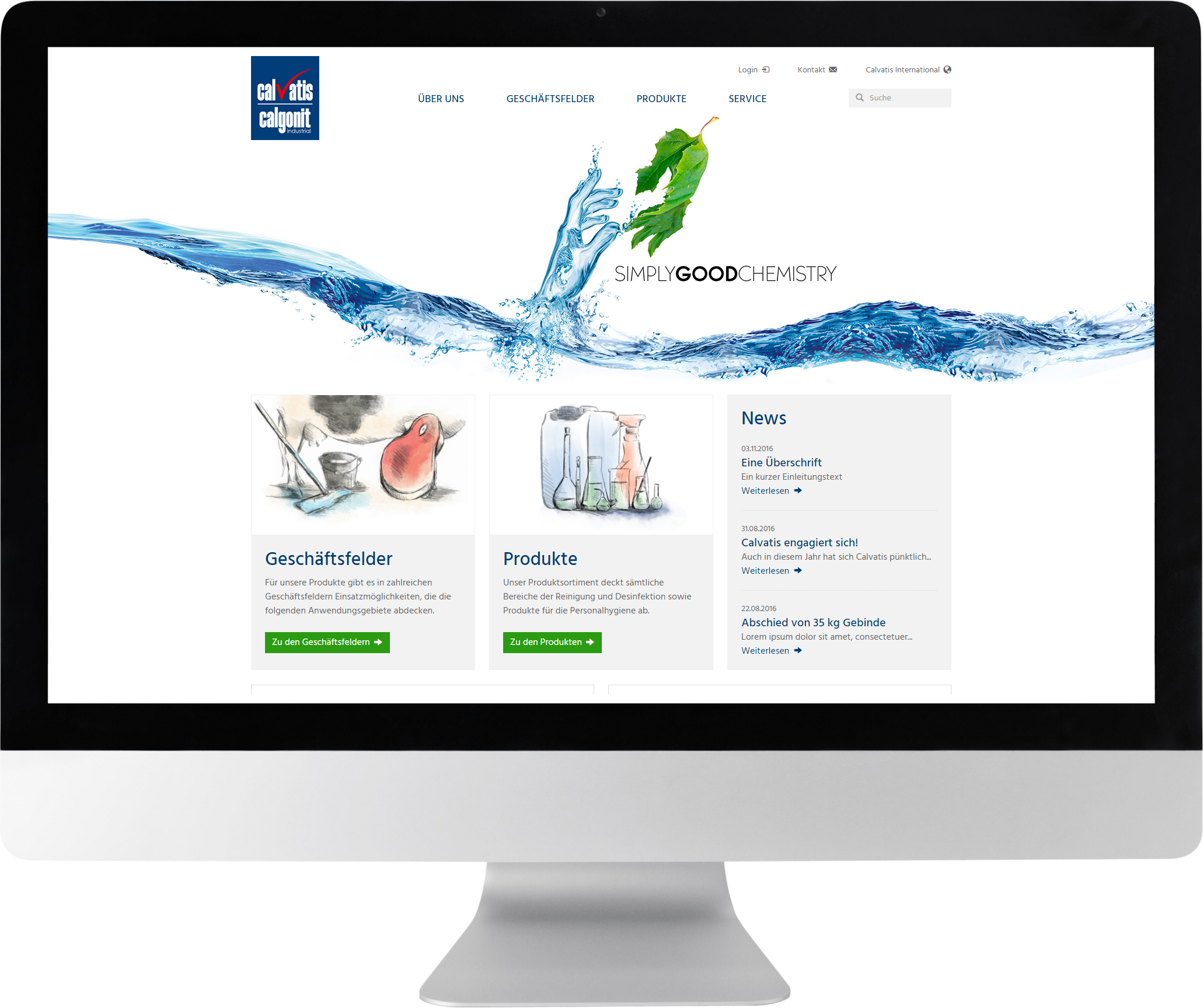 Bildmontage Calvatis GmbH Desktop Website Startseite