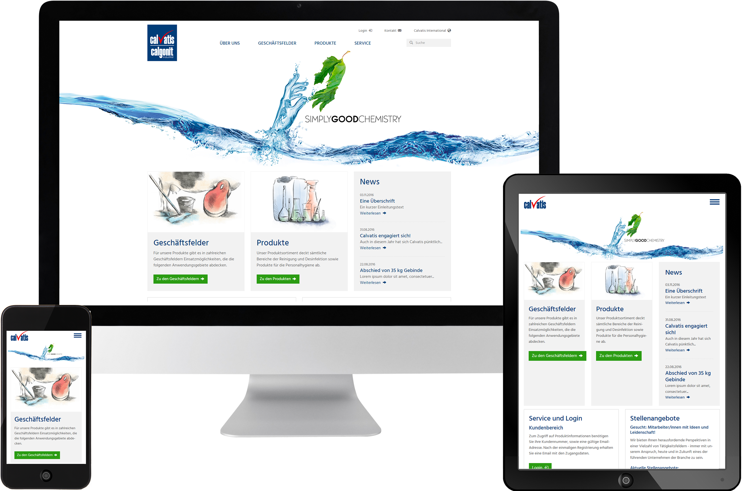 Bildmontage Calvatis GmbH responsive Website Startseite