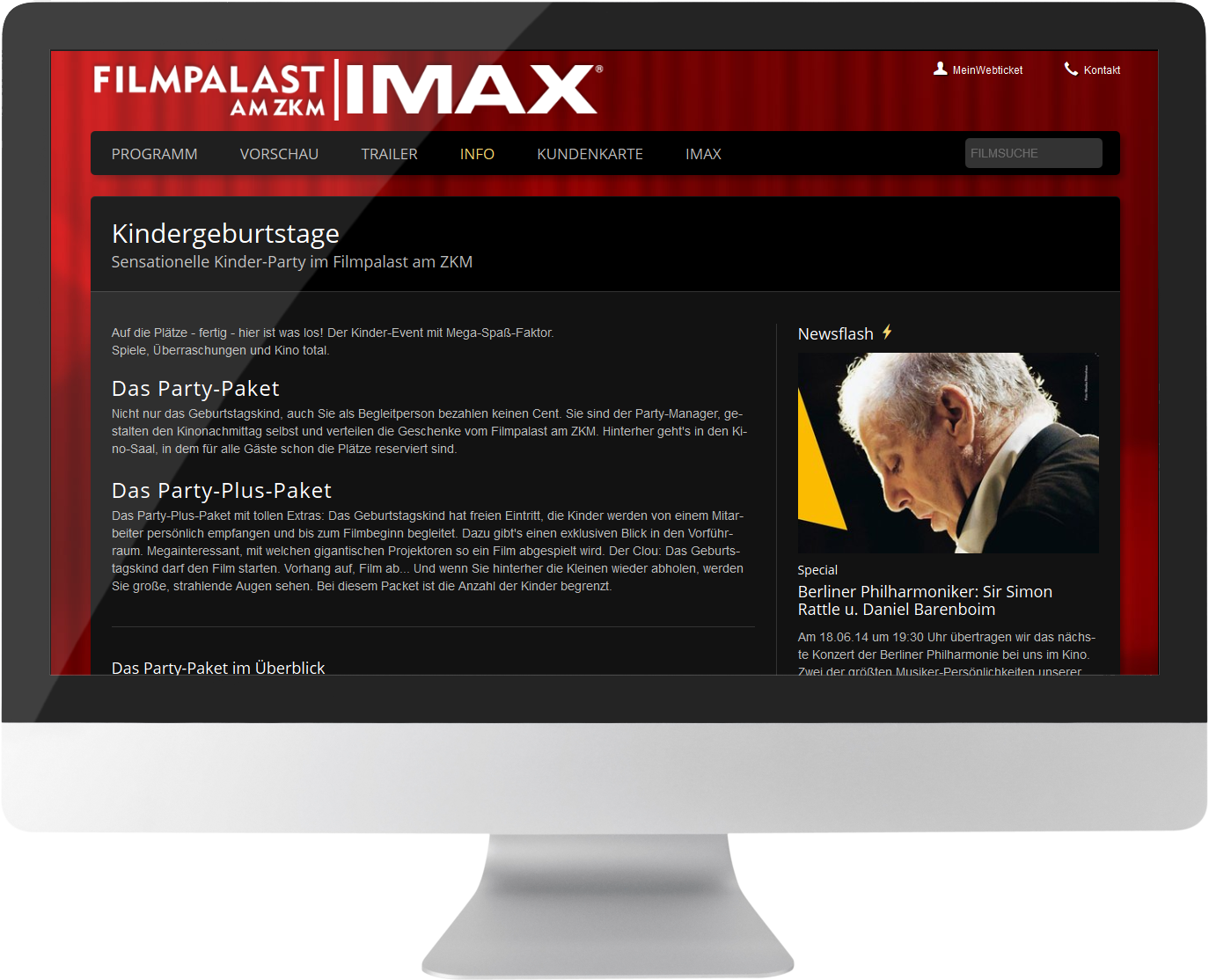 Bildmontage Filmpalast am ZKM GmbH & Co. KG 2-spaltige Textseite