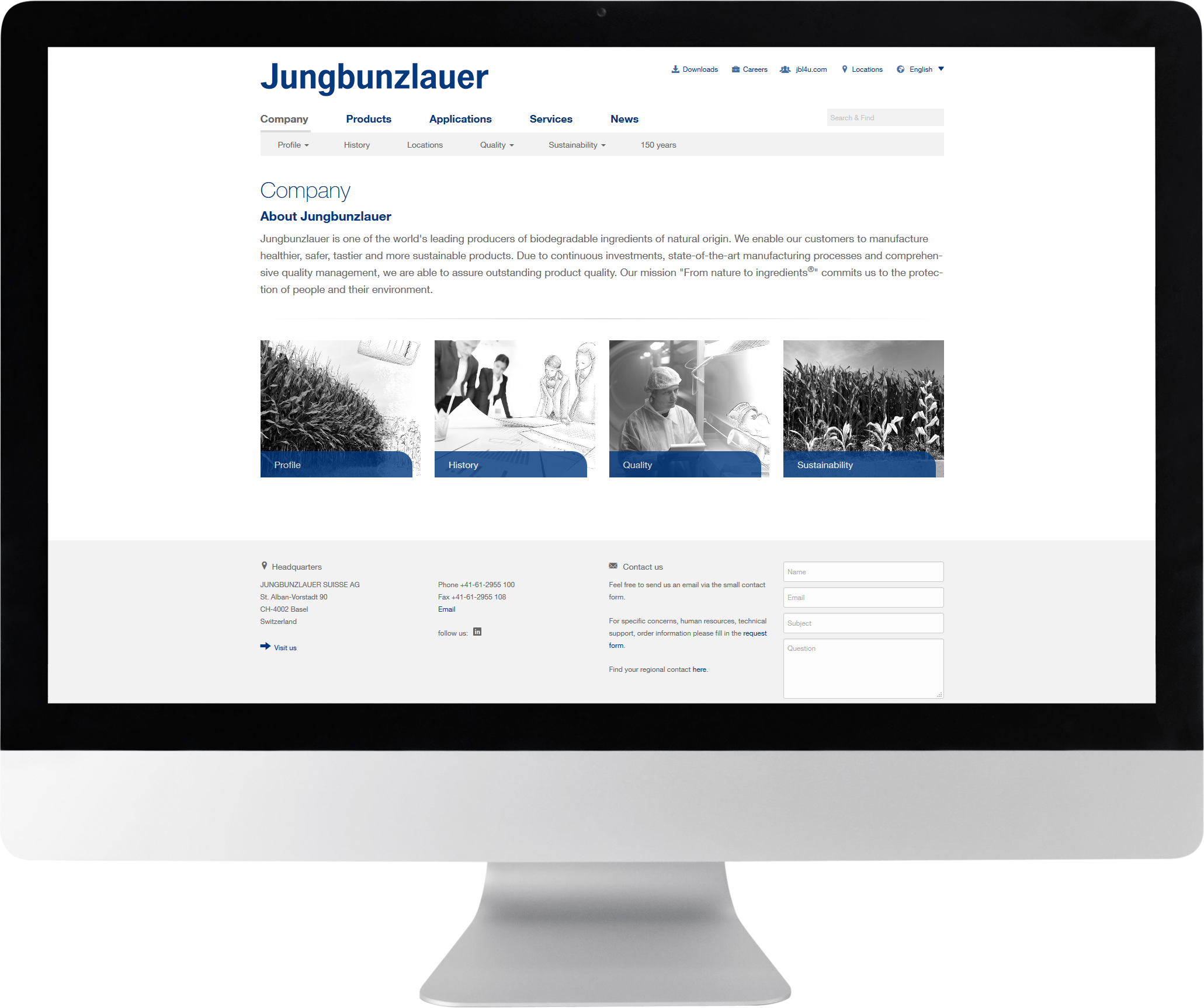 Bildmontage Jungbunzlauer Suisse AG Desktop Company