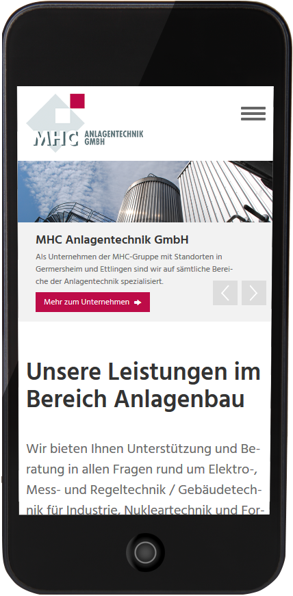 Bildmontage MHC Holding GmbH Mobil Startseite 