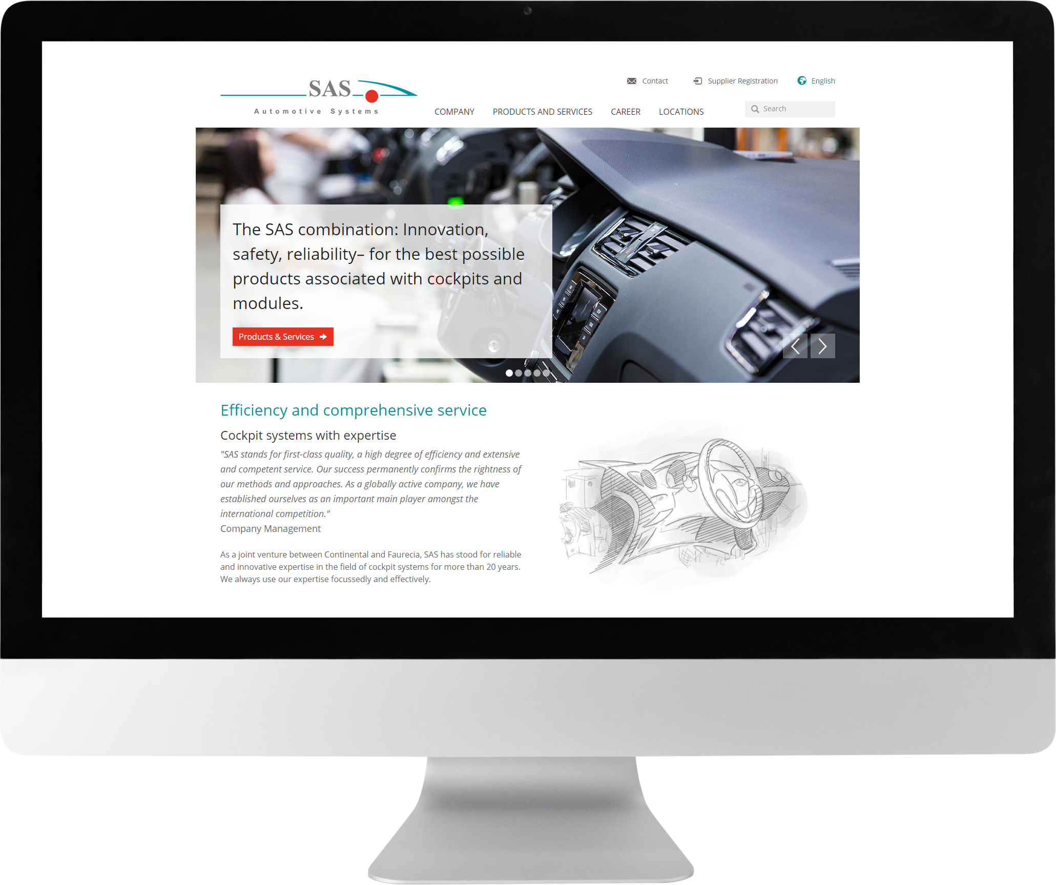 Bildmontage SAS Automotive Systems Desktop Startseite