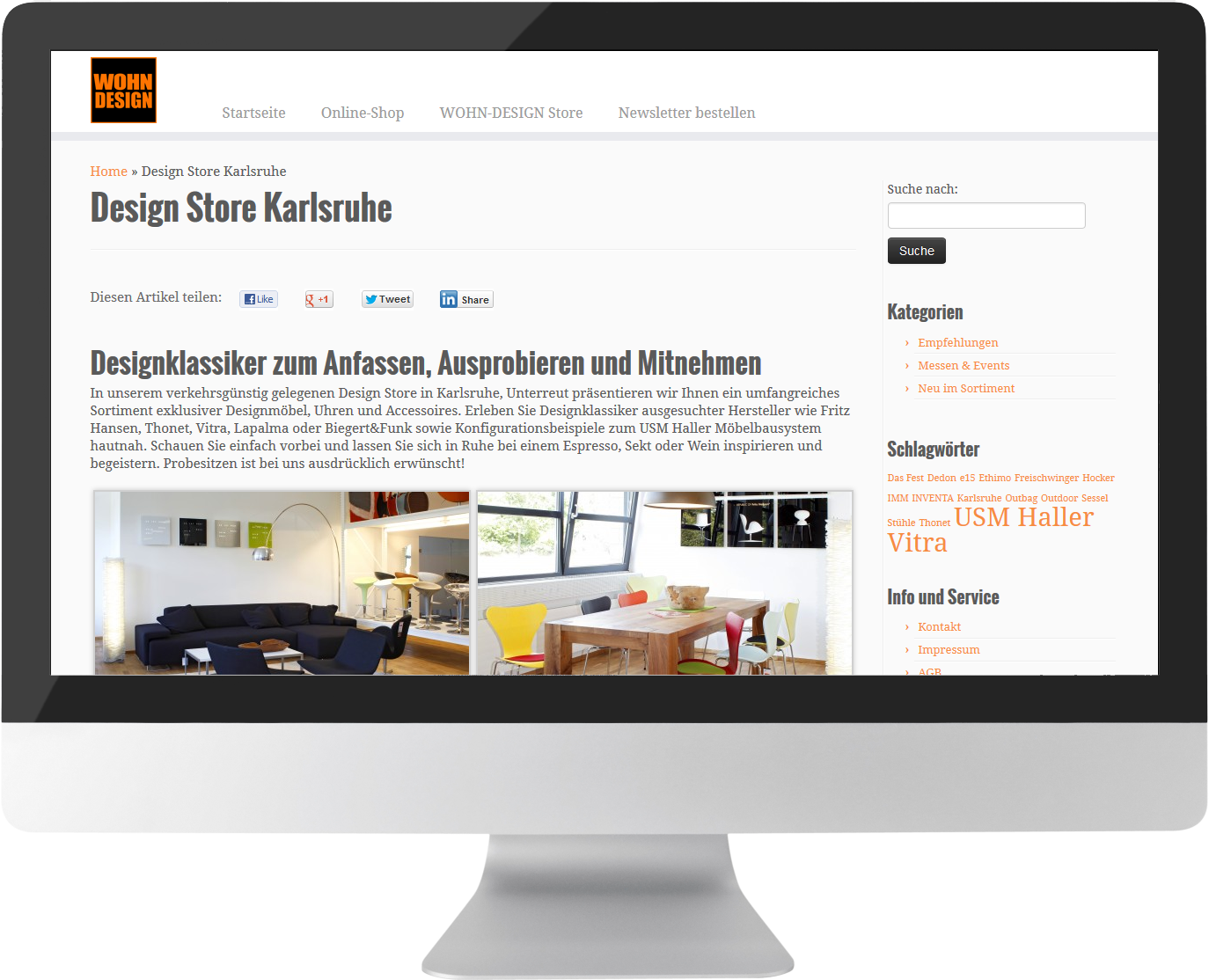 Bildmontage Wohn-Design Blog Desktop Infoseite Store